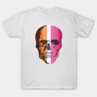 Lesbian Flag Skull T-Shirt